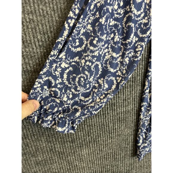 Cato Womens Bohemian Printed Blouse Size Large Cottage Core Romantic Stretch - Picture 3 of 9